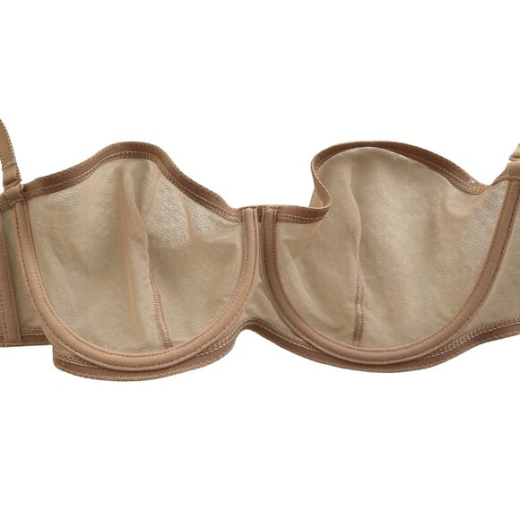 ERES STRETCH TULLE BEIGE NUDE MESH CONVERTIBLE BALCONETTE BRA 34C - Picture 2 of 4
